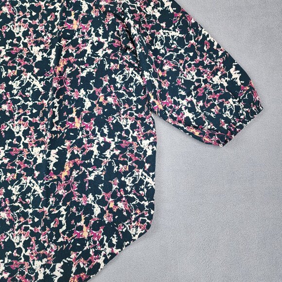 Le Lis Blouse Women's Large Colorful Pullover Top Abstract Scoop Neck Preppy USA - Picture 4 of 9